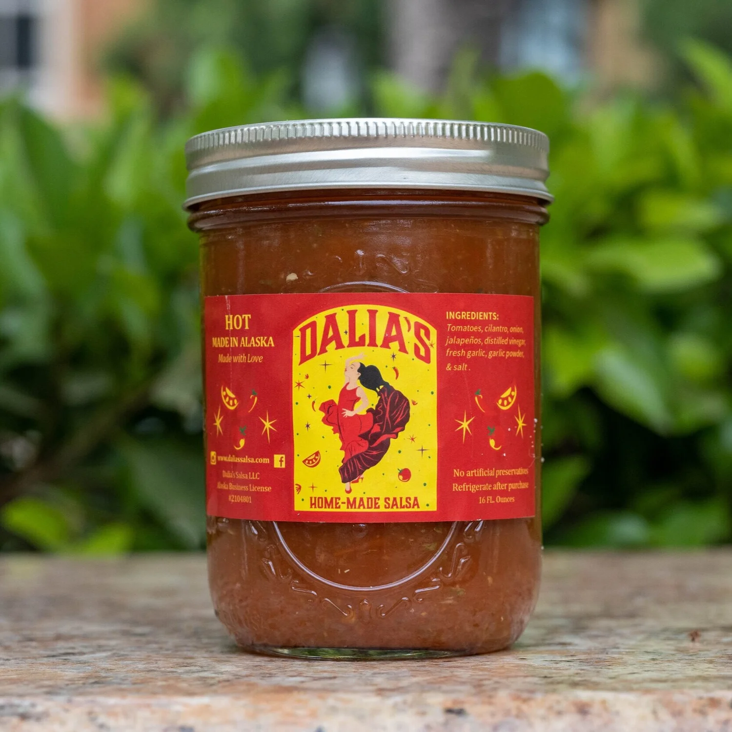Smoked Ember jar of Dalia's salsa